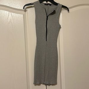 Naked Wardrobe Grey Snatched Mini Dress